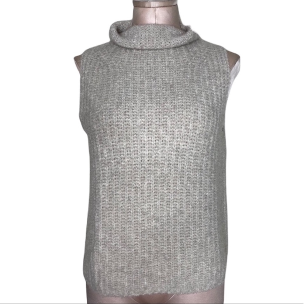 Vince Cashmere Blend Turtleneck Knit Sleeveless Top